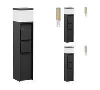 ledscom.de 3 lampioni da cortile PODEL per esterni, 39 cm, neri, 2 prese, con lampadina G9 inclusa, 501 lm, bianco caldo