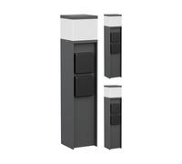 ledscom.de 3 lampioni da marciapiede PODEL per esterni, 39 cm, antracite, 2 prese, con lampadina G9 inclusa, 501 lm, bianco caldo