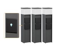 ledscom.de 3 lampioni da marciapiede PODEL per esterni, Smart Home, 39 cm, antracite, 2 prese, lampadina G9 inclusa, 596 lm, bianco