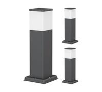 ledscom.de 3 lampioni da marciapiede POLLY per esterni, 35 cm, antracite, con lampadina G9 inclusa, 596 lm, bianco
