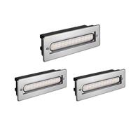 ledscom.de 3 LED luce scale/apparecchio da incasso per interni ed esterni, angolare, acciaio inox, 198 x 61 mm, 2,2 W, 248lm, bianco caldo