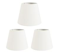ledscom.de 3 paralumi, lino, tessuto, bianco, Ø 200 mm