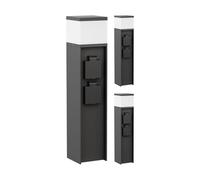 ledscom.de 3 pezzi bitta luminosa PODEL per esterni, 39cm, nero, 2 prese, incl. lampadina G9, 596lm, bianco