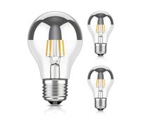 ledscom.de 3 pezzi E27 lampadina LED, A60, bianco caldo (2700 K), 4,1 W, 461lm, specchio per la testa (argento)