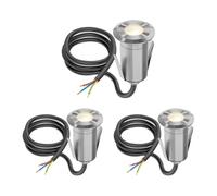 ledscom.de 3 pezzi Luce da incasso a pavimento a LED GLOX per esterni, IP67, alluminio, rotonda, Ø 35 mm, bianco caldo, opaco