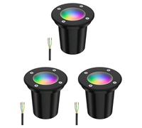ledscom.de 3 pezzi luce da incasso a terra BOLI per esterni, IP67, nero, smerigliato, rotondo, 108mm Ø incl. lampada LED RGB, smart 473lm