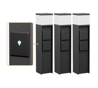ledscom.de 3 pezzi luce di percorso/bitta luminosa PODEL per esterni, IP44, Smart Home, WLAN, Alexa, 39 cm, nero, 1x G9 max. 10W, 2 prese
