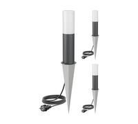 ledscom.de 3 pezzi luce di sentiero/bitta luminosa/luce da giardino GROPO con picchetto a terra e cavo di 2 m, per esterni, antracite, 41cm