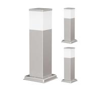 ledscom.de 3 pezzi POLLY luce di bitta per esterni, 35cm, cromo, incl. lampadina G9, 596lm, bianco