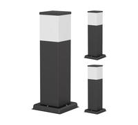 ledscom.de 3 pezzi POLLY luce di bitta per esterni, 35cm, nero, incl. lampadina G9, 596lm, bianco