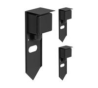 ledscom.de 3 PIWI presa da giardino a colonna con picchetto a terra per esterni, IP44, singola, acciaio inox, nero, quadrata, 24 cm