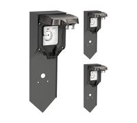 ledscom.de 3 prese da giardino a colonna POXO con picchetto a terra per esterni, IP65, singole, acciaio inox, antracite/nero, angolari, 40 cm