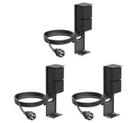 ledscom.de 3 prese da giardino PIWI a colonna con cavo da 2 m per esterni, IP44, a 2 vie, antracite