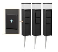 ledscom.de 3 pz. bitta luminosa PODEL con picchetto a terra per esterni, Smart Home, 39cm, nero, 2 prese, incl. lampadina G9, 501lm, bianco caldo