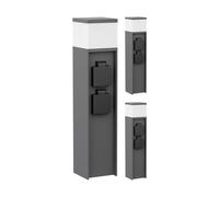 ledscom.de 3 pz. bitta luminosa PODEL per esterni, 39cm, antracite, 2 prese, incl. lampadina G9, 596lm, bianco