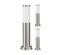 ledscom.de 3 pz. bitta luminosa PORU per esterni, acciaio inox, rotonda, 39 cm, incl. lampada E27, classe di efficienza energetica A (bianco caldo, 4W, 935lm)