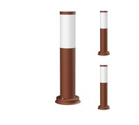 ledscom.de 3 pz. bitta luminosa PORU per esterni, IP44, 39cm, marrone, incl. lampada E27 max. 1020lm, bianco