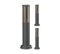 ledscom.de 3 pz. luce da sentiero/bitta luminosa/luce da giardino PORU per esterni, aspetto fumé, IP44, 39 cm, antracite, 1x E27 max. 40W