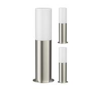 ledscom.de 3 x GROPO bitta luminosa per esterni, cromo, 41cm, incl. lampada E27, 471lm, bianco extra-caldo