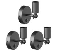ledscom.de 3x applique FETRO, interruttore, nero opaco, rotondo, 1x E27 max. 60W