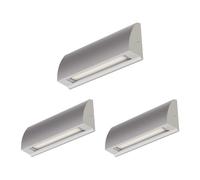ledscom.de 3x Applique LED/luce scale SEGIN per esterni, IP54, piatto, downlight, grigio opaco, angolare, 6,2 W, 566lm, bianco caldo