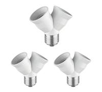 ledscom.de 3x base E27, adattatore splitter a 2 vie, bianco