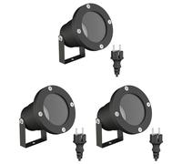 ledscom.de 3x faretto da giardino DUK per esterni, IP65, spina, nero, 1x GU10 max. 15W