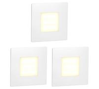 ledscom.de 3x lampada LED per scale/da incasso a parete FEX per interni ed esterni, quadrata, 85 x 85 mm, bianco caldo