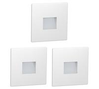 ledscom.de 3x lampada LED per scale/da incasso a parete FOW per interni ed esterni, downlight, quadrata, 85 x 85 mm, bianco caldo