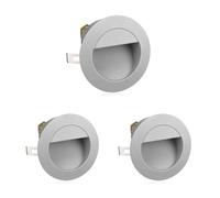ledscom.de 3x lampada LED per scale/da incasso a parete per interni ed esterni, downlight, rotonda, grigia, Ø 125 mm, bianco caldo