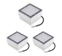 ledscom.de 3x LED pavimentazione pietra terra luce da incasso CUS per esterni, IP67, angolare, 10 x 10 cm, bianco caldo
