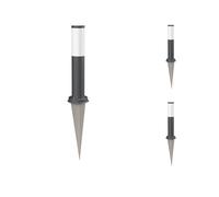 ledscom.de 3x luce da sentiero/bitta luminosa/luce da giardino PORU con picchetto a terra per esterni, IP44, 39cm, antracite, 1 x E27 max. 60W