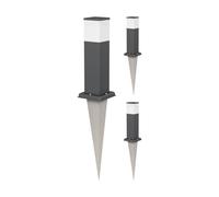 ledscom.de 3x POLLY luce di bitta con picchetto a terra per esterni, 35cm, antracite, incl. lampadina G9, 501lm, bianco caldo