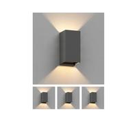 ledscom.de 4 applique CUBEL per esterni, IP65, illuminazione verso l'alto e verso il basso, antracite opaco, rettangolari, 1x G9 max. 10W