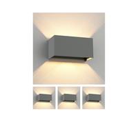 ledscom.de 4 pz. applique CUBEL per esterni, IP65, up/downlight, grigio opaco, angolare, 2x G9 max. 10W