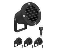 ledscom.de 4 faretti da giardino DUK, griglia per esterni, IP65, spina, nero, 1x GU10 max. 15W