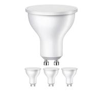 ledscom.de 4 lampadine LED GU10, PAR16, bianco caldo (2800 K), 0,5 W, 49lm, 100°, opaco
