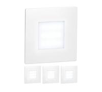 ledscom.de 4 luci LED per scale/faretti da incasso a parete FEX per interni ed esterni, di forma quadrata, 85 x 85 mm, bianco freddo