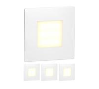ledscom.de 4 luci LED per scale/faretti da incasso a parete FEX per interni ed esterni, di forma quadrata, 85 x 85 mm, bianco caldo