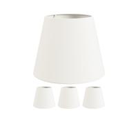 ledscom.de 4 paralumi, lino, tessuto, bianco, Ø 200 mm