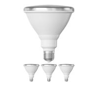 ledscom.de 4 pezzi E27 lampadina LED, PAR38 collo corto, bianco caldo (2700 K), 15,7 W, 1152lm, 42°, specchio riflettore (argento)