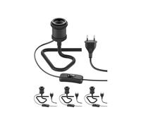 ledscom.de 4 pezzi lampada da tavolo RETRA, interruttore, nero, 1x E27 max. 60W