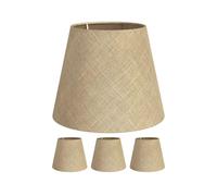 ledscom.de 4 pezzi paralume, lino, juta, canapa, tessuto, tessuto naturale-beige, 200mm Ø