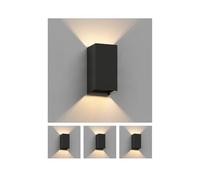 ledscom.de 4 pz. applique CUBEL per esterni, IP65, up/downlight, nero opaco, angolare, 1x G9 max. 10W