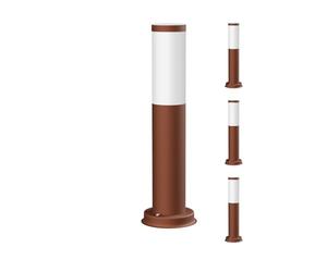 ledscom.de 4 pz. bitta luminosa PORU marrone per esterni, rotonda, 39 cm, incl. lampada E27 i efficienza energetica A, smerigliata (bianco caldo, 4W, 935lm)