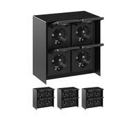 ledscom.de 4 pz. presa a muro STEDDA, IP44, acciaio inox - presa a muro resistente alle intemperie, nera, quadrata, con 4 prese per giardino, terrazza e aree esterne