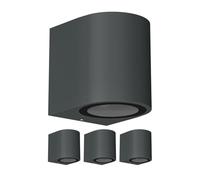 ledscom.de 4 x ALSE applique per esterni, IP54, downlight, antracite opaco, rotondo, 1x GU10 max. 35W