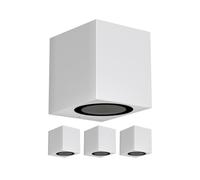ledscom.de 4 pz. applique ALSE per esterni, IP54, downlight, bianco opaco, angolare, 1x GU10 max. 35W