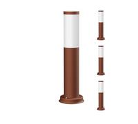 ledscom.de 4x bitta luminosa PORU marrone per esterni, rotonda, 39 cm, incl. lampada E27 i efficienza energetica A, smerigliata (bianco caldo, 4W, 935lm)