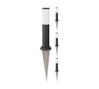 ledscom.de 4 pz. bitta luminosa PORU nera con picchetto a terra per esterni, acciaio inox, rotonda, 38,5 cm, incl. lampadina E27 3,99W extra-bianco caldo 471lm